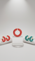 Aros gruesos de esmalte coral